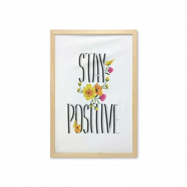 Chevron Typographic Quote Picture Poster Frame Black / White Be positive Chevron Typographic Quote Picture Poster Frame Black / White Be positive